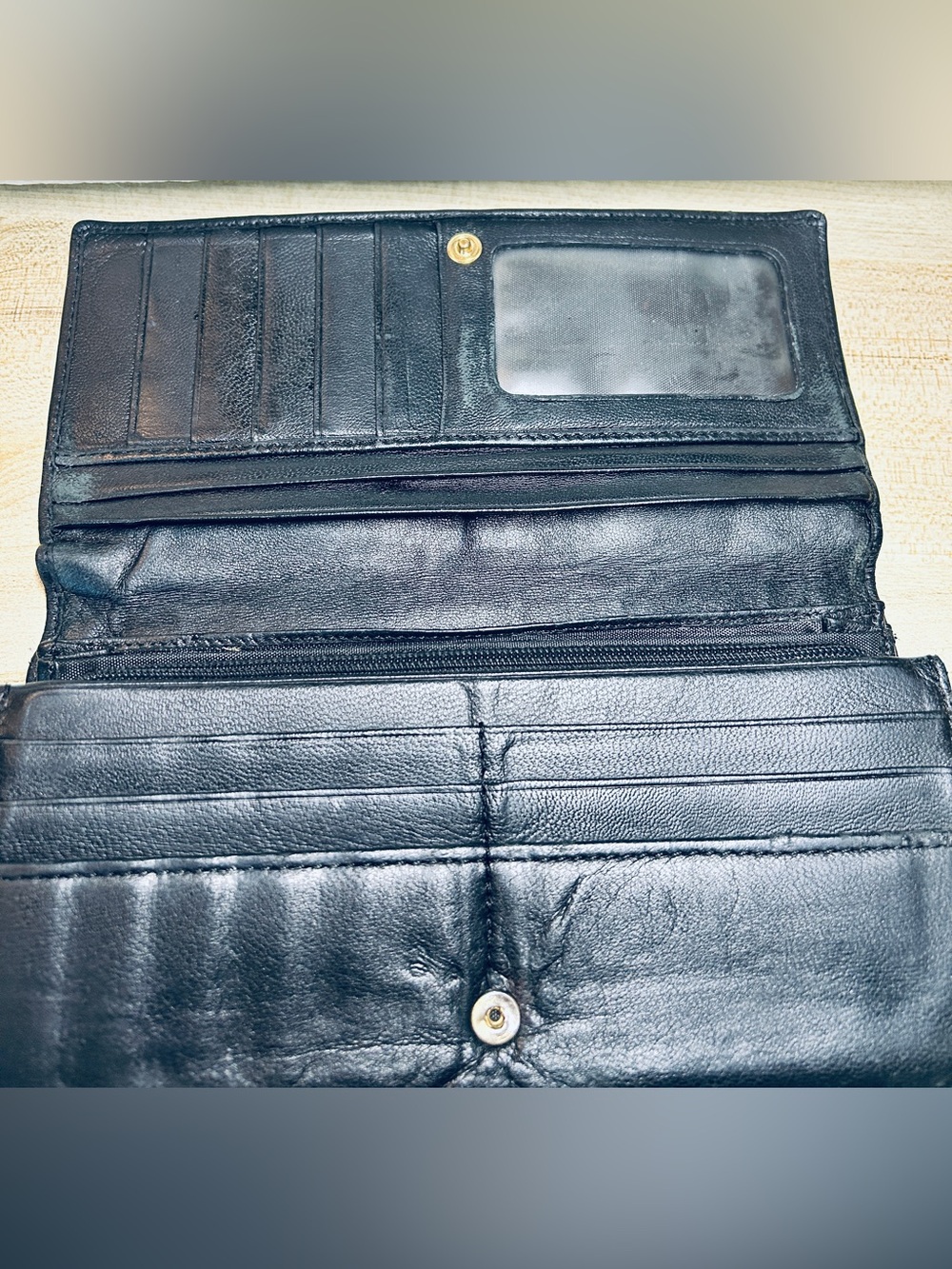 Vivienne Westwood Vintage Black Leather Wallet with Orb Logo GC - Picture 6 of 15